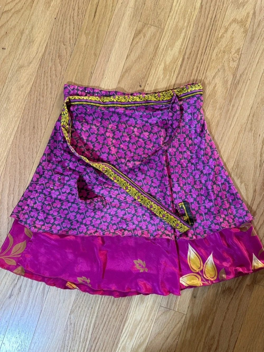 VINTAGE SILK BLEND WRAP SKIRT OSFM